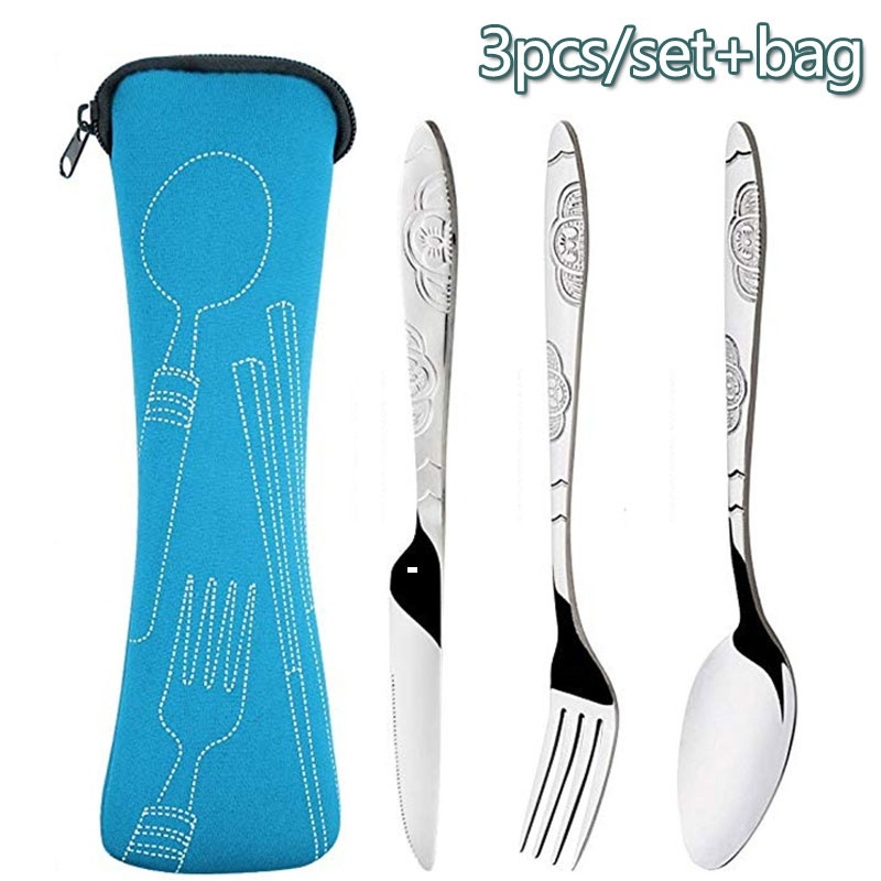 Tech Accessories And Gadgets - Travel Cutlery Set Portable Picnic Tableware
