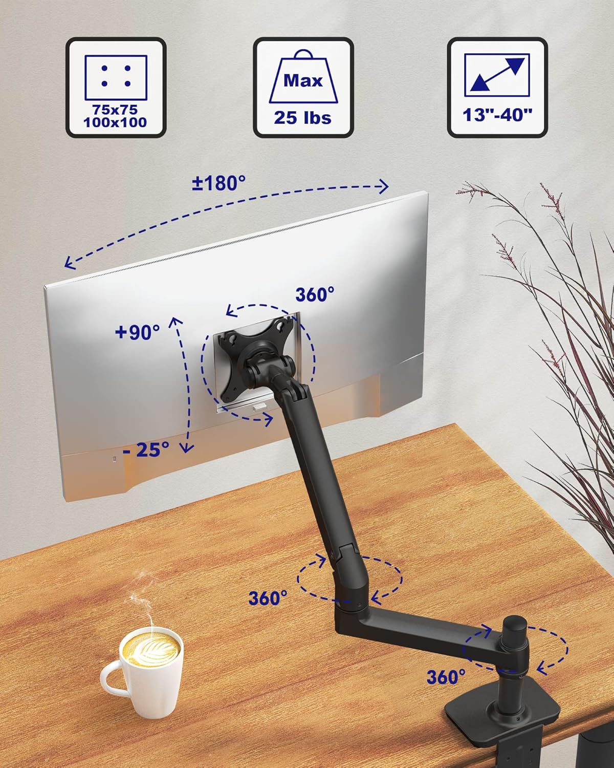 Single Monitor Arm Desk Mount, - Monitor Arm Single recensie en prijs