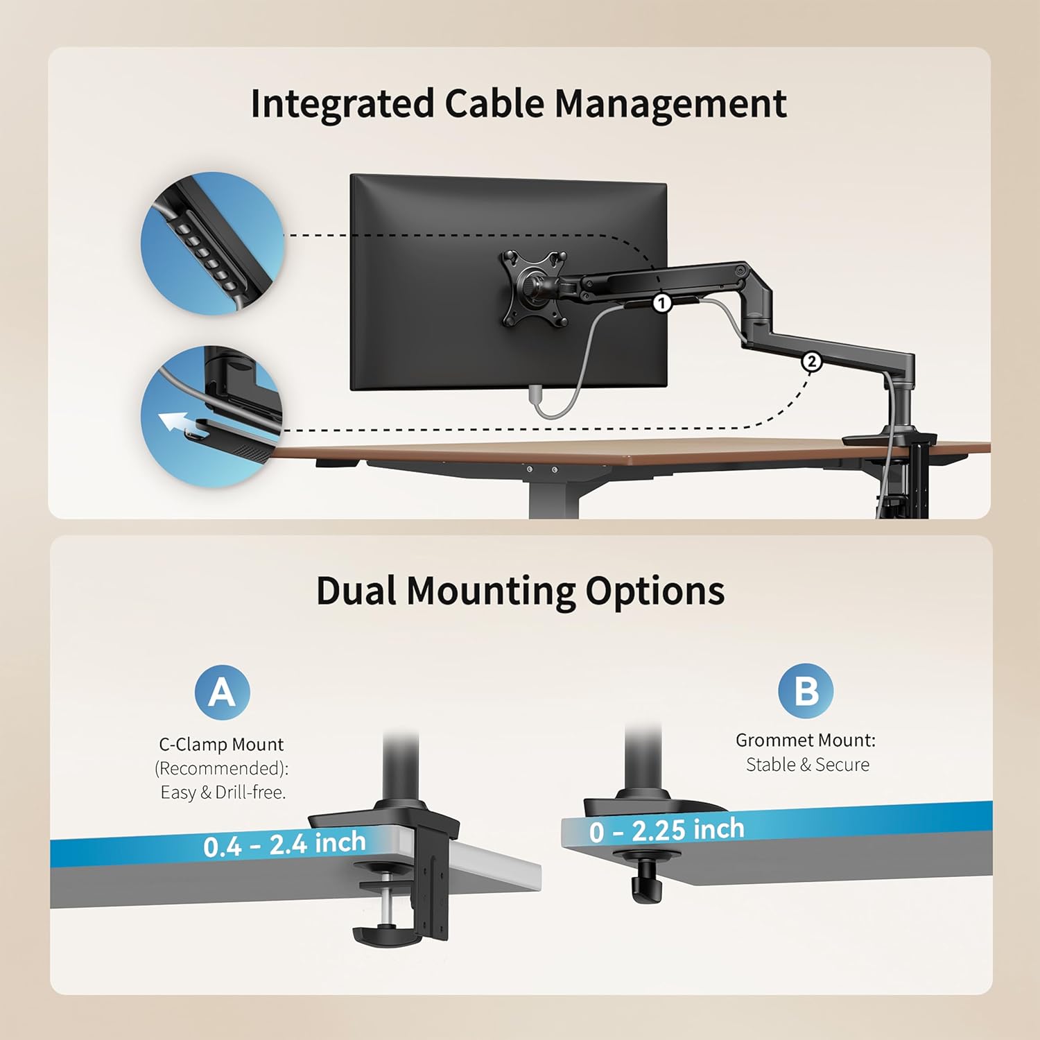 Single Monitor Arm Desk Mount, - Monitor Arm Single recensie en prijs