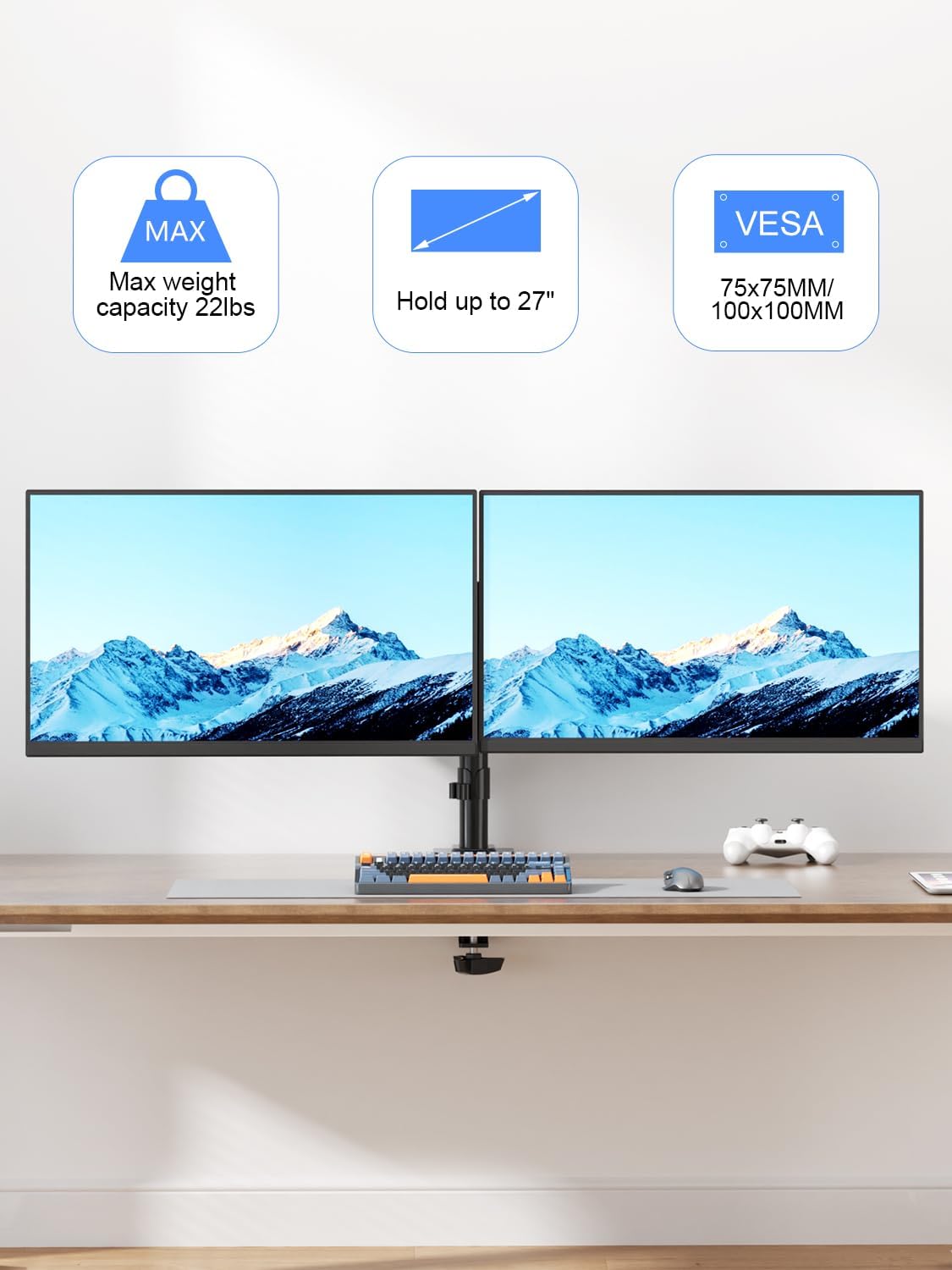 Dual Monitor Desk Mount, Adjus - Monitor Arm Single recensie en prijs